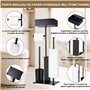 GUIGUZI Porte-papier toilette debout avec brosse WC en acier inoxydable avec boîte à lingettes humides, porte-papier toilette et