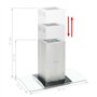 Hotte Aspirante, Hotte de Cuisine Hotte Casquette Hotte îlot 90 cm Acier inoxydable 756 m³/h LED