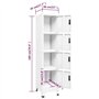Armoire à Casiers Métallique Blanc 38x45x180 cm Acier