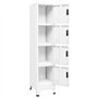 Toshilian Vestiaire, Armoire à Casiers Métallique Blanc 38x45x180 cm Acier
