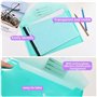 Uni-Fine Lot de 12 porte-documents A4, 4 couleurs avec bouton pression pour organiser des documents, pochette transparente en pl