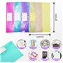 Uni-Fine Lot de 12 porte-documents A4, 4 couleurs avec bouton pression pour organiser des documents, pochette transparente en pl
