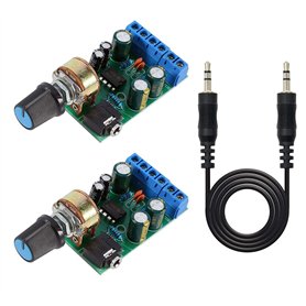 Module d'amplification audio Youmile 2 Pack DC 1.8-12V TDA2822M 2.0 Canal Stéréo AMPBoard Mini AUX DIY Système de son Composant