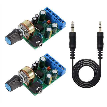 Module d'amplification audio Youmile 2 Pack DC 1.8-12V TDA2822M 2.0 Canal Stéréo AMPBoard Mini AUX DIY Système de son Composant