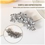 TRKETK 3 Pièces Clips de Cheveux de Mariée Strass, Coiffe de Mariage Pince à Cheveux Argentée Cristal Perle Pinces à Cheveux Cri