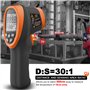 AIOMEST Thermomètre Infrarouge Laser Numérique Sans Contact -58°F~2732°F (-50°C～1500°C) Emissivité Réglable Digital LCD Alarme P