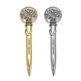 JKJF 2pcs Vintage enveloppe ouvre lettre ouvre - Lettre maison école Bureau métal enveloppe slicer - argent et or