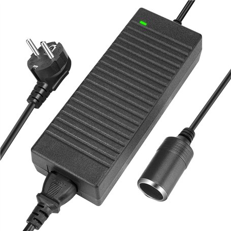 LEDMO Adaptateur d'Alimentation 12V 10A avec Embout de Cigarette