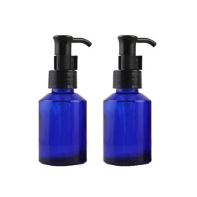 2PCS flacons de lotion vides en verre de 60 ml avec couvercle de pompe noir et système de verrouillage pour cosmétiques et cosmé
