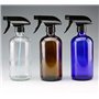 1 flacon pulvérisateur vide rechargeable en verre de 500 ml avec gâchette noire, idéal pour les huiles essentielles, les produit