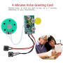 Mugast DIY Module Vocal Enregistrable, Puce Sonore Musical Carte de Voeux 4 Minutes Module de Voix Enregistrable avec Boutons po