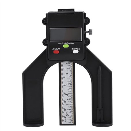 TOPINCN Jauge de Profondeur Haute Précision Affichage INC/ABS à Chiffres avec Jauge de Profondeur 0-80mm avec Pied Magnétique