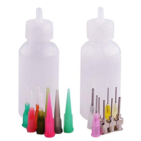 Le Professionnel Henna Applicateur avec 2 embouts I 15 ml Bouteille Plus pour Jagua Gel Pointe métal 0