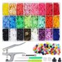Lot de 360 boutons pression T5 en résine avec pinces à pression en résine DIY 24 couleurs 12 mm