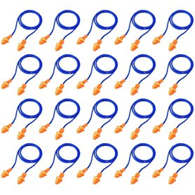 PIQIUQIU Lot de 20 paires de bouchons d'oreilles en silicone souple pour dormir - Réduit le bruit - Protection auditive avec cor