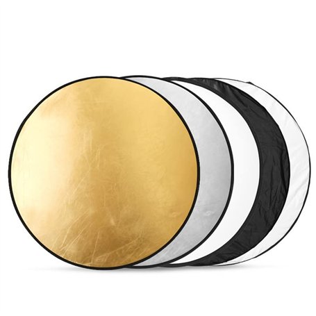 Réflecteur 5 en 1 pour photographie - Rond - Pliable - 60 cm - Pour photographie - Studio - Éclairage extérieur