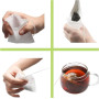 Lot de 200 sachets à thé avec cordon de serrage - En tissu non tissé - Pour feuilles de thé en vrac, parfumés, épices, vanille, 