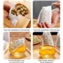 Lot de 200 sachets à thé avec cordon de serrage - En tissu non tissé - Pour feuilles de thé en vrac, parfumés, épices, vanille, 