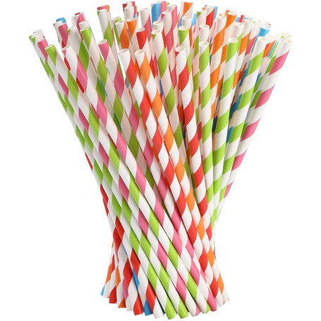 Lot de 200 pailles en papier