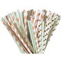 Lot de 200 pailles en papier, couleur aléatoire