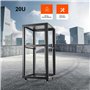 CDZHLTG Rack de Serveur à Cadre Ouvert 20U Support de Serveur pour Serveurs et équipements Audiovisuels, Rack Réseau Mural à 4 M