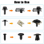 Lot de 64 vis pour automobiles et automobiles U-Clips de fixation en métal avec vis autotaraudeuses à tête hexagonale, carrosser