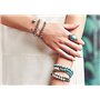 Hakkin - Lot de 264 Pierres Rondes Naturelles Améthyste, Amazonite avec Accessoires pour Fabrication de Bijoux, Bracelets - 8 mm