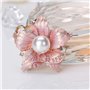 HSQYJ Broche en forme de fleur en émail plaqué or et perles - Style vintage - Broche tendance en alliage pour femme et fille, Cr