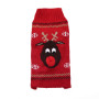 KINGBOO Pull de Noël tricoté pour animal domestique avec nez rouge et renne - Taille L