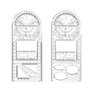 xnnmzhao Règle géométrique multifonctionnelle - Lot de 2 - Plastique transparent - Moderne - Outil de mesure - Règle de dessin -