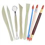 Wartoon 38Pack Outils de sculpture avec pochette réutilisable pour poterie en argile polymère Artisanat en céramique