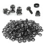 THATSRAD 50 PCS Vis et Ècrous à Cages M6 pour Baie de Serveur Rack 19" Pouces Vis M6 x 16mm en Acier au Carbone Nickelé Vis Armo