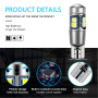 Ampoule T10 W5W led plafonnier voiture interieur veilleuse Convient pour les plaque d'immatriculation, les feux latéraux, les fe