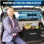 Organisateur de coffre de voiture Knodel avec couvercle pliable, organisateur de rangement de coffre de voiture pliable, organis