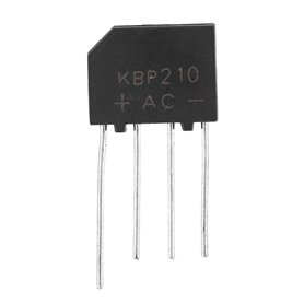 Pont de diode 1000V 2A d'avance de Pont de redresseur de Pont KBP210 Plat pour Le Circuit électronique(10 pièces)