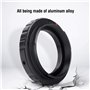 ASHATA Adaptateur de Monture T/T2 Adaptateur de Bague en T en Aluminium pour Appareil Photo EF DSLR 650D 60D 550D, etc. - Noir