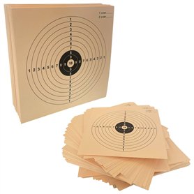Lot de 100 cibles 14 x 14 cm en carton 300 g/m² - Couleur Sépia Compétition - Espace Pointage et Joueur - Pour Airsoft