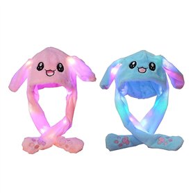YouYuer 2PCS LED Oreilles de Lapin Bandeau Intéressant Lapin Chapeau Airbag Capuchon en Oreilles de Lapin Bonnet Kawaii Bonnet O