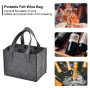 Gtwinsone Sac à Bouteilles en Feutre Sac Porte Bouteille Vin 1.5l avec 6 Compartiments + Poignée Sac de Rangement en Feutre Lava