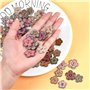 100pcs Multicolore de Bois Bouton Peinture de Fleurs Formes Boutons Rétro en Assorties Peinture de Fleurs Géométries Avec 2 trou