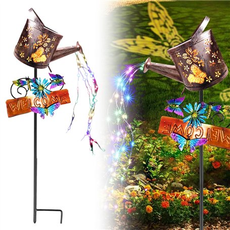 WIYETY Lampe solaire en forme d'arrosoir : lampes solaires pour extérieur