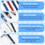 LEKEFETO Lot de 16 stylos à bille avec stylet : 4 couleurs 2 en 1, stylet capacitif et stylo à bille, stylo multifonctionnel, st