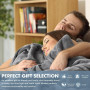 WANDGU Couverture de voyage ultra légère chaude : 127 x 152 cm Coussin Couverture 2 en 1, Couverture d'avion ultra légère Couver