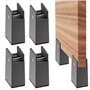 LEKEFETO Lot de 4 rehausseurs de meubles réglables de 10 cm - Pour pieds de chaise ronds carrés de 10 à 37 mm de large - Pour ca