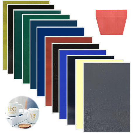 Lot de 12 feuilles de papier couleur gravé au laser pour diodes CO2