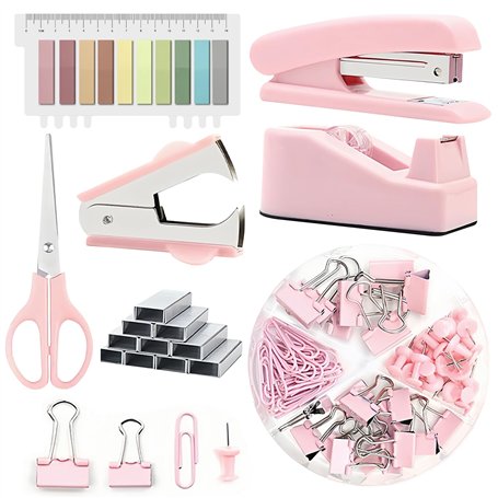 WANDGU Fournitures de Bureau Roses: Ensemble de Fournitures de Bureau