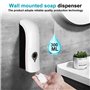 WANDGU Distributeur de Savon Mural sans Perçage: Distributeur de Savon Mural, Distributeur Savon Liquide pour Gel Douche, Shampo