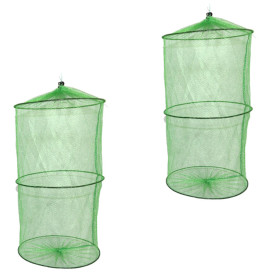 2 Pièces Filet de Pêche Pliable，Filet de Pêche Pliable Cage，pour Pêche Pièges à Écrevisses Poissons Cage en Nylon pour Homards C