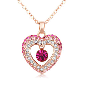 Kruckel Plaqué Or Rose avec Cristaux/Collier/Pendentif en forme de Coeur pour Femme /5091052