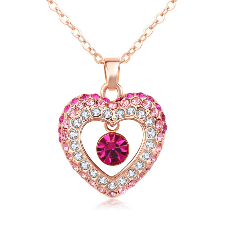 Kruckel Plaqué Or Rose avec Cristaux/Collier/Pendentif en forme de Coeur pour Femme /5091052